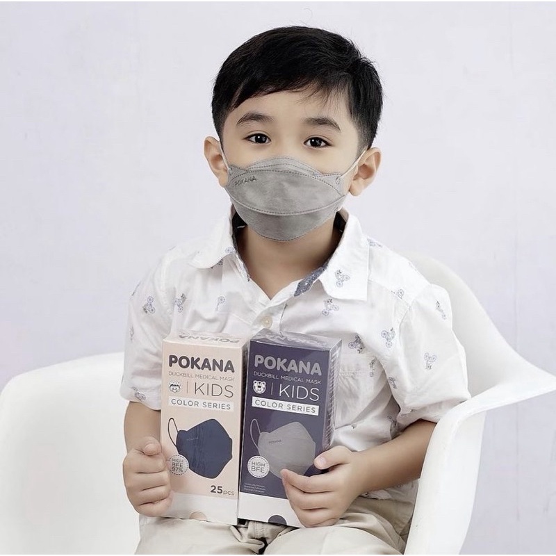 MASKER ANAK POKANA DUCKBILL KIDS 4 PLY EARLOOP MEDICAL MASK COLOR SERIES SACHET ISI 2 PCS