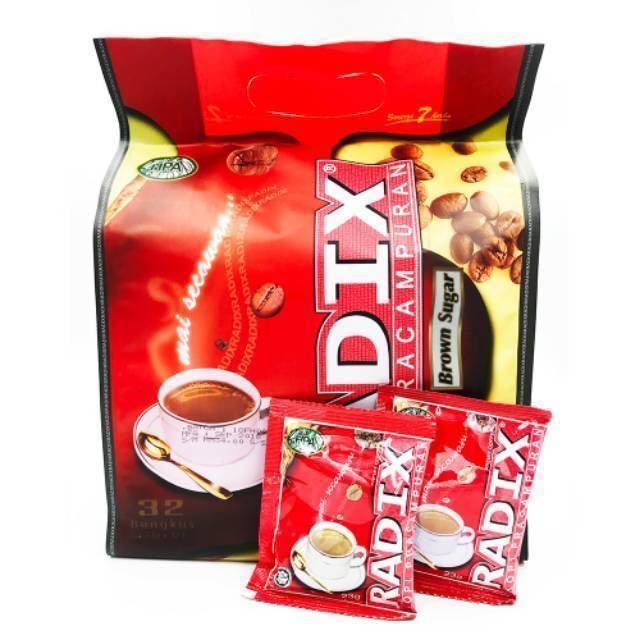 

KOPI RADIX BROWN SUGAR Kopi Radix 32 sachets Gula Merah Brown Sugar Jumbo HPA Original Impor Malaysi