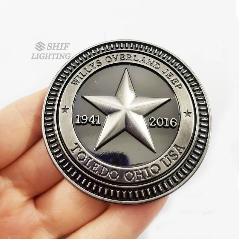 1 x Metal WILLYS OVERLAND JEEP 1941 STAR Logo Car Auto Decorative Emblem Badge Sticker DecalN