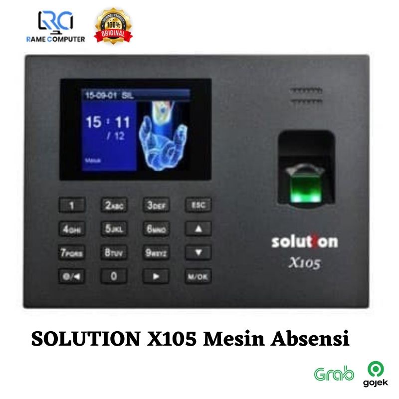 SOLUTION X105 Mesin Absensi Sidik Jari Fingerprint LAN RJ45