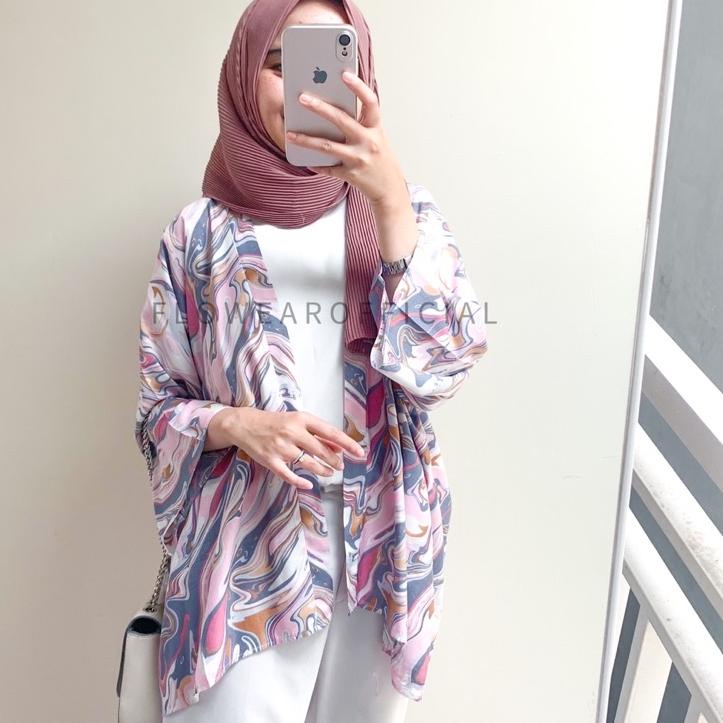☎ FLOWEAR Aora Kimono Outer Cheersful Series | Cardigan Jumbo Wanita ❈