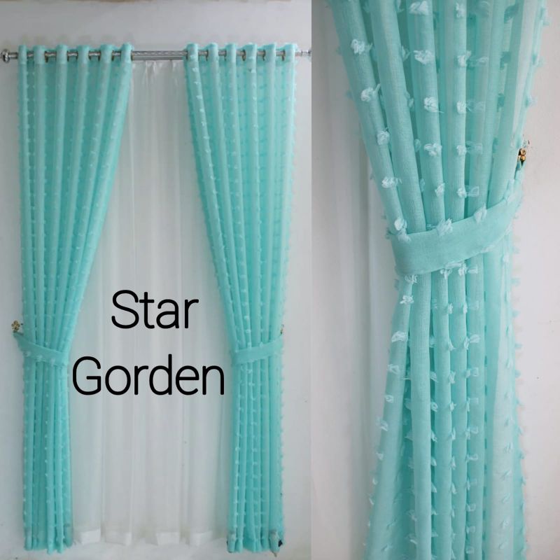 gorden minimalis vitrase/vitrase gorden putih / gorden putih transparan 6 lipatan 12 lobang vitras