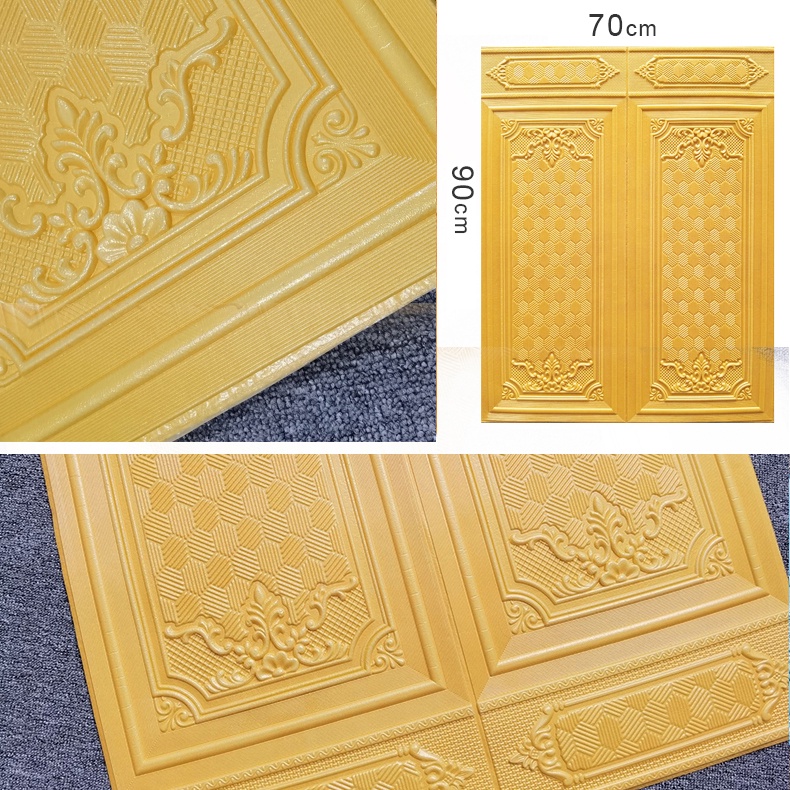  Paket 10 Lembar Wallpaper Foam 3D Motif 70 x 90 CM Wallfoam Dinding Motif Pintu Jati Stiker Panel Dinding-3