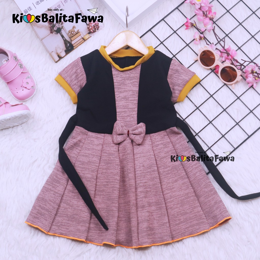 Dress Mikhayla size Bayi - 2 Tahun / Dres Anak Perempuan Baju Import Gaun Motif Murah babycinnamon