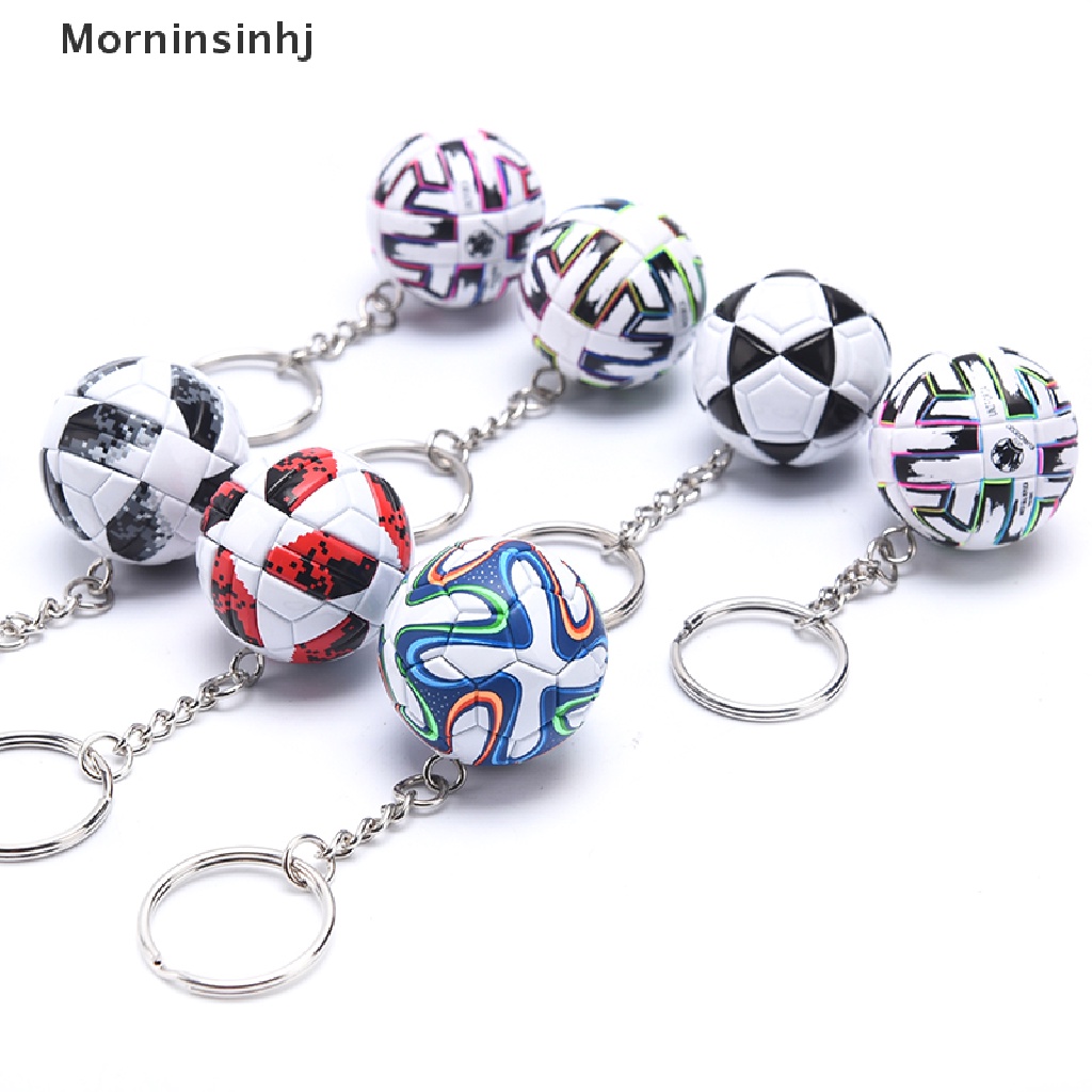 Mornin 3D Olahraga Sepak Bola Souvenir PU Leather Keyring Pria Penggemar Sepak Bola Gantungan Kunci Liontin id