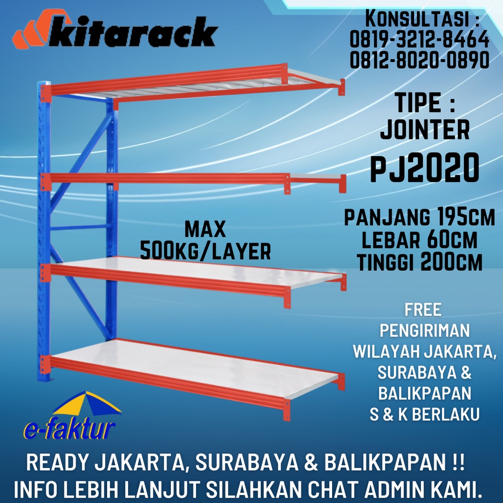 Jual Kitarack Jointer Pj Sambungan Rak Gudang Susun Tinggi