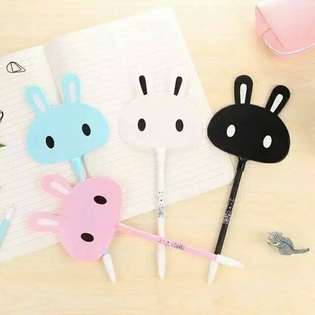 Pena Pulpen Kipas Motif Kelinci / Pulpen Kipas Rabbit Bunny Import