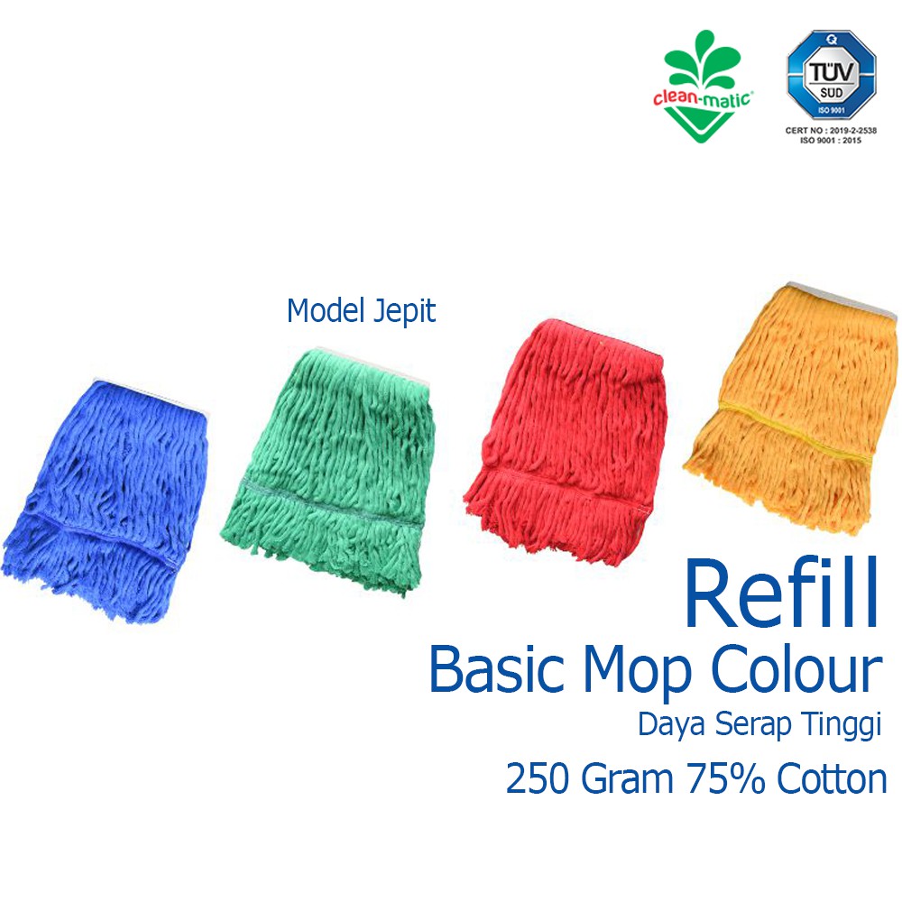 Refill Pel Alat Pel Lantai Basic Mop Colour Cleanmatic 216888