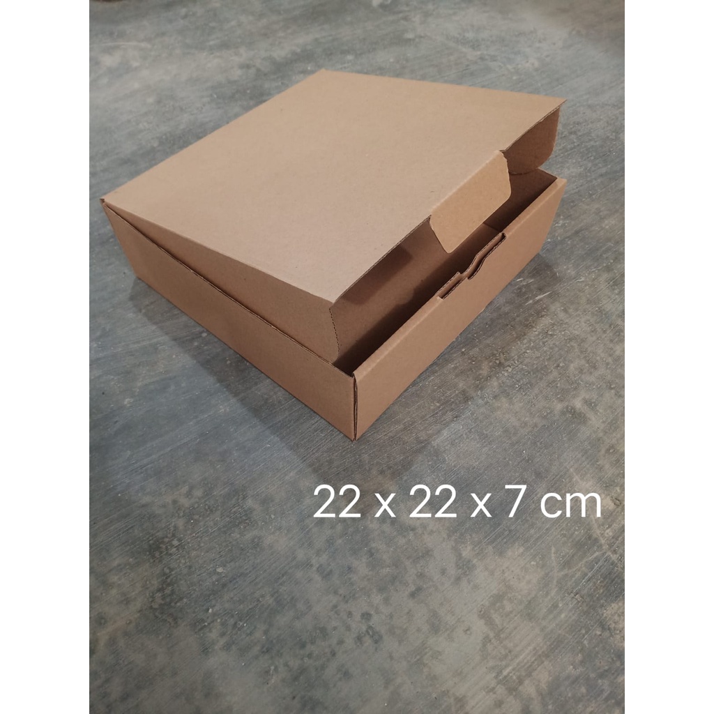 Kardus karton uk. 22 x 22 x 7 cm --Die Cut dan easy usage- kue / aksesories / dll-2