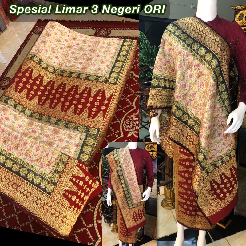 Spesial Songket Cream Limar 3 Negeri ORI /songket tenun asli palembang