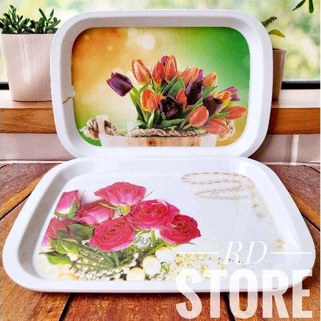 PROMO 2.PCS NAMPAN SAJI MOTIF ROSE MELAMINE