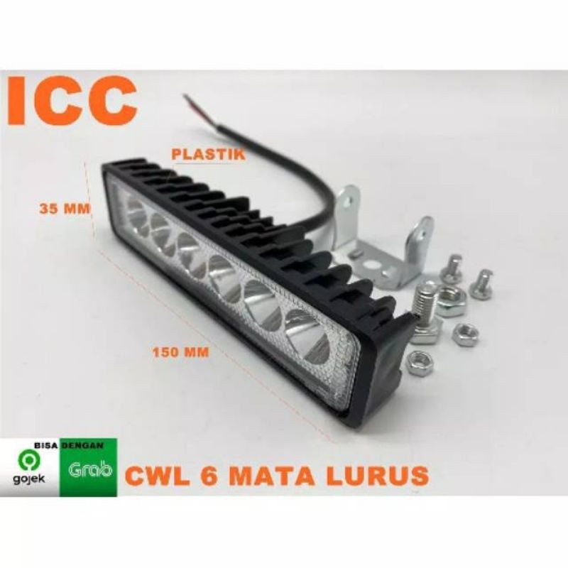 Lampu tembak sorot led bar cree cwl 6 mata ICC