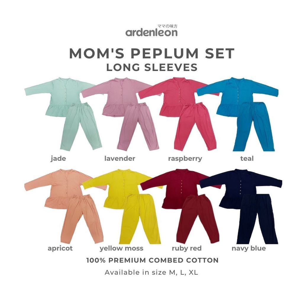 Ardenleon Mom's Peplum Set Long Sleeves (Setelan Dewasa Panjang)