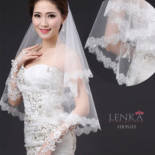 [TOKO TERPERCAYA] AKSESORIS PENGANTIN PESTA VEIL RENDA PUTIH 2 LAYER HRP013