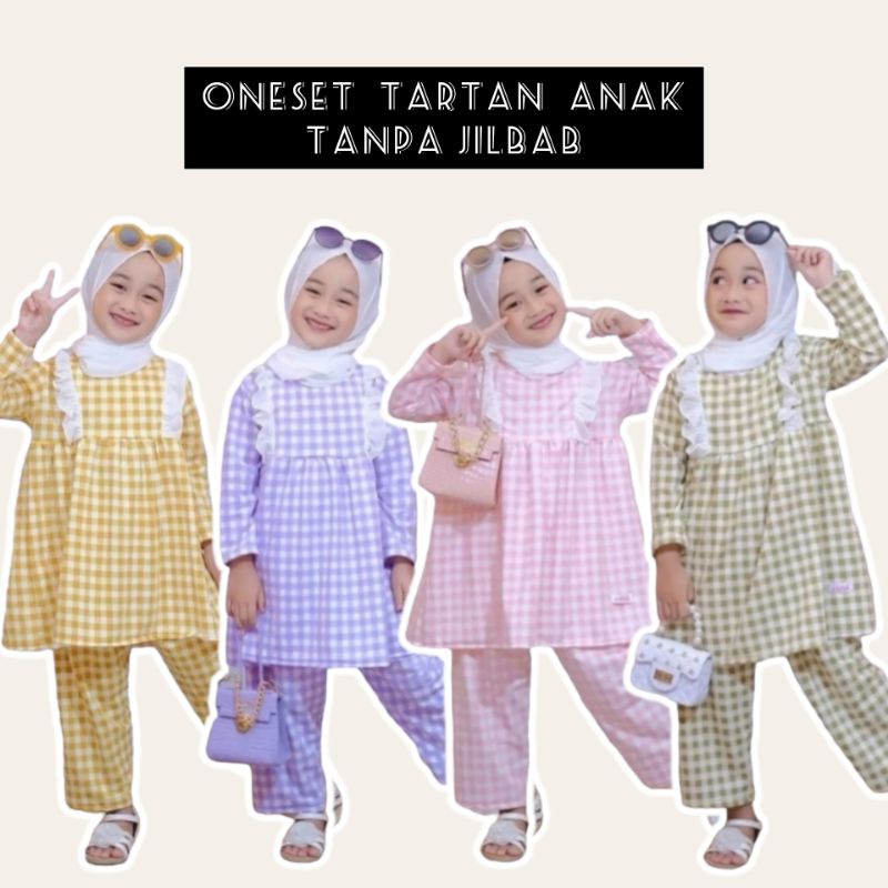 SETELAN TARTAN ANAK 1-8 tahun  / ONESET tunik tantan anak perempuan tanpa hijab 1 2 3 4 5 6 7 8 tahun