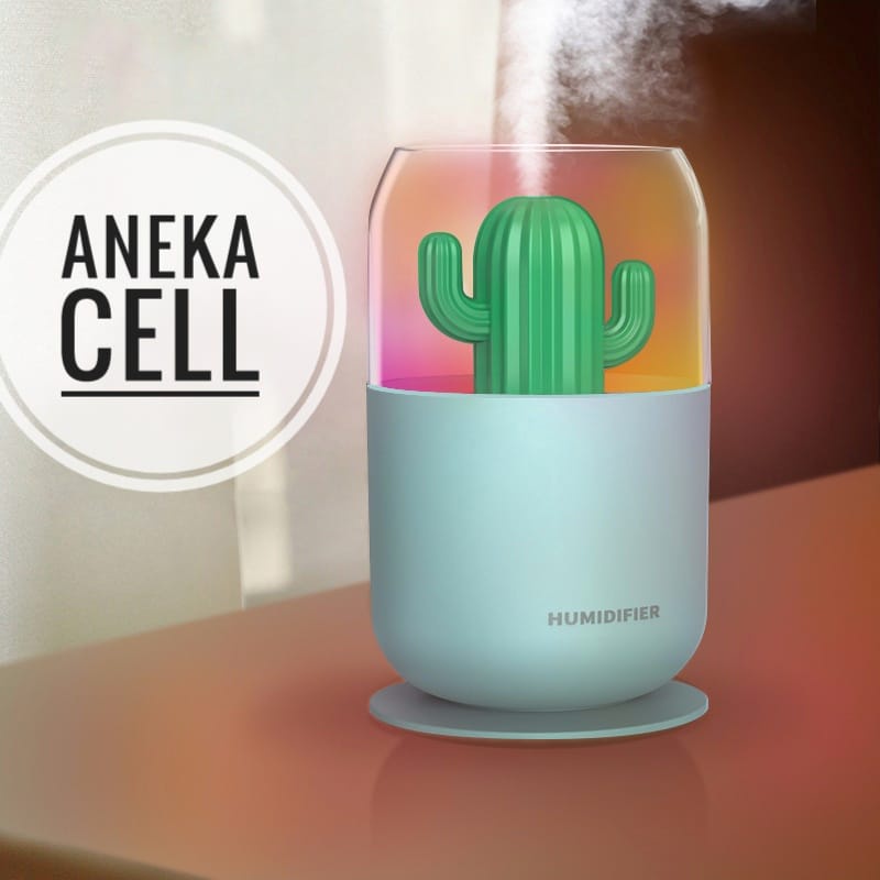 [TAFFWARE] Humidifier Aromatherapy Ultrasonic Pewangi Ruangan Air Diffuser Aroma Terapi Purifier Oil Nano Spray-Kaktus Biru