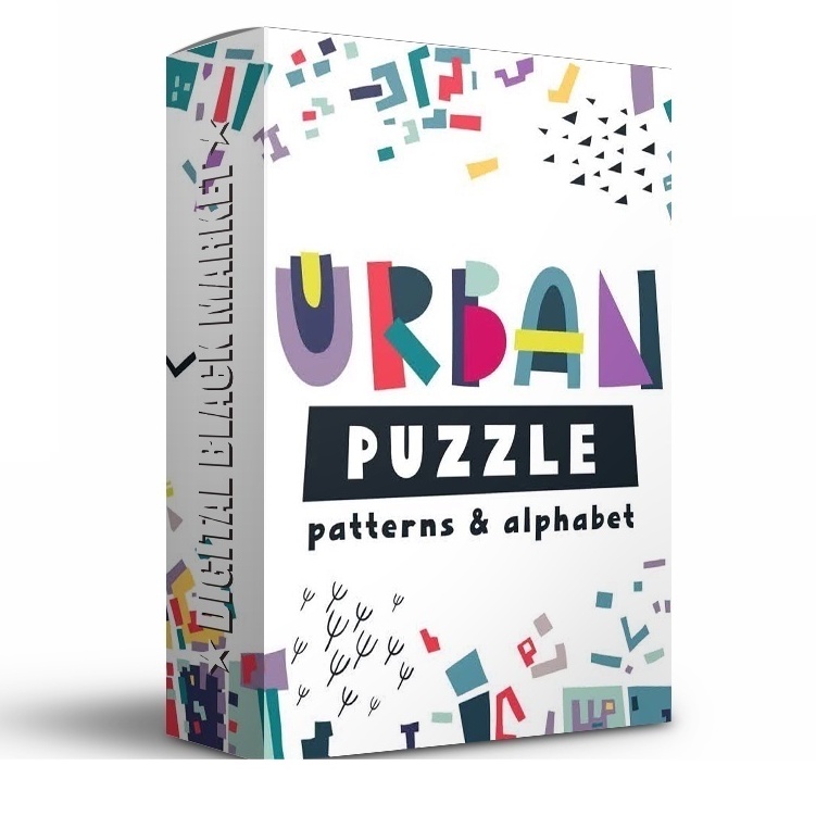 Urban Puzzle Patterns Alphabet - Vector Designs