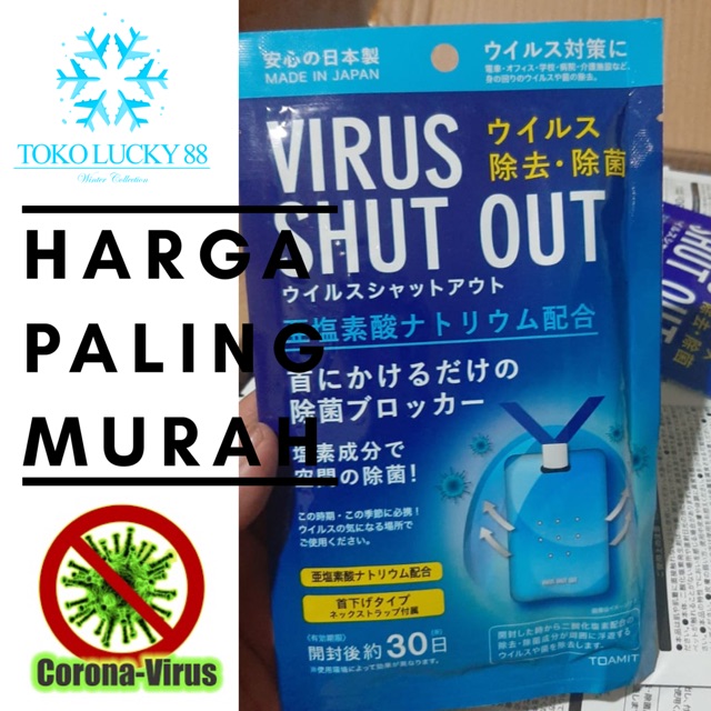 ORIGINAL Kalung Virus Shut Out Japan Importir Berlisensi Anti Corona Bakteri Kuman Import Asli