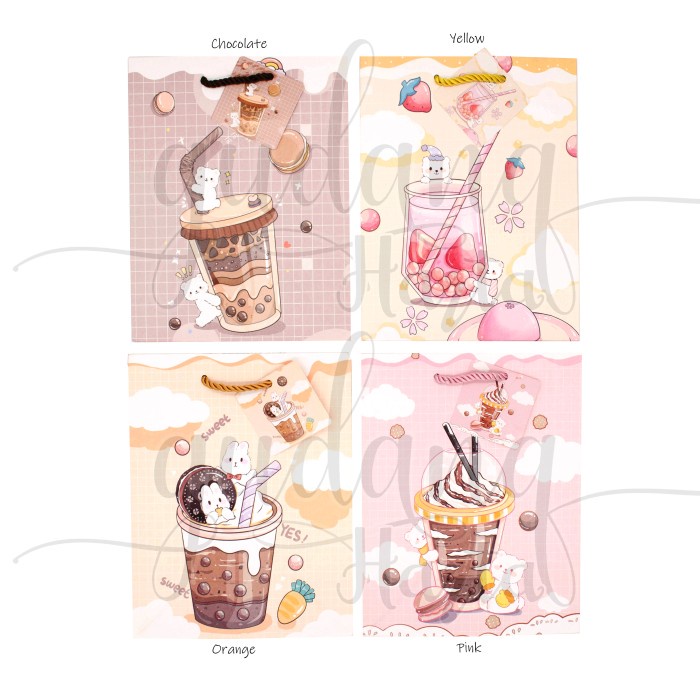 

NEW Paper Bag Sweet Drinks Tas Kado Motif Minuman Goodie Bag GH 507104 - CHOCOLATE