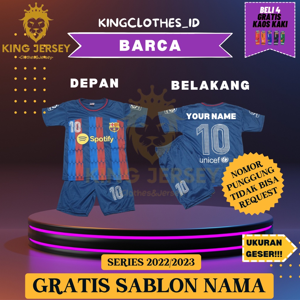 JERSEY BOLA BARCA 2022/2023 UNTUK ANAK ANAK 0-15 TAHUN KEATAS