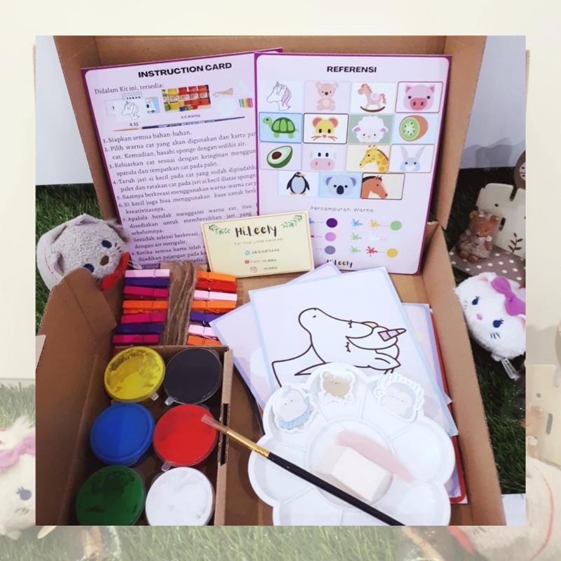 MAINAN EDUKASI ANAK FINGER PAINT KIT LENGKAP DENGAN KARTU PEREMPUAN - CAT JARI YANG BISA DICUCI