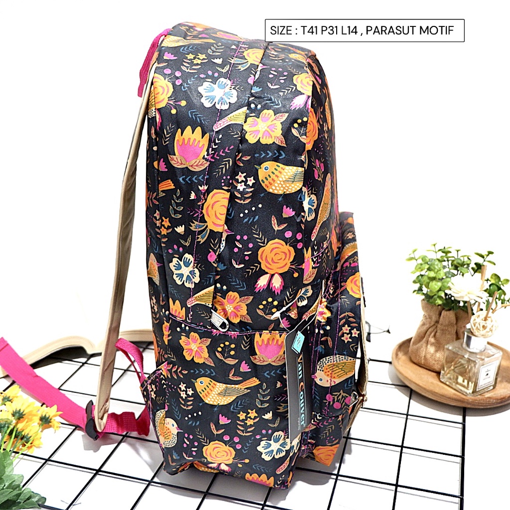 COD / Tas Ransel Sekolah SMA SMP CEWEK dua kombinasi motif karakter parasut anti air Bisa buat Travel produk Semarang