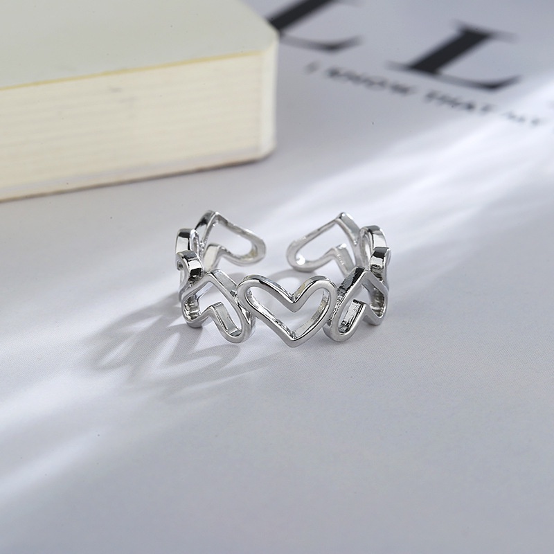 Cincin Jari Telunjuk Model Terbuka Bentuk Hati Rongga Tidak Teratur
