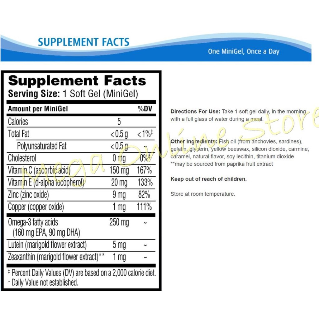 Bausch &amp; Lomb Ocuvite Adult 50+ 150 Mini Softgels