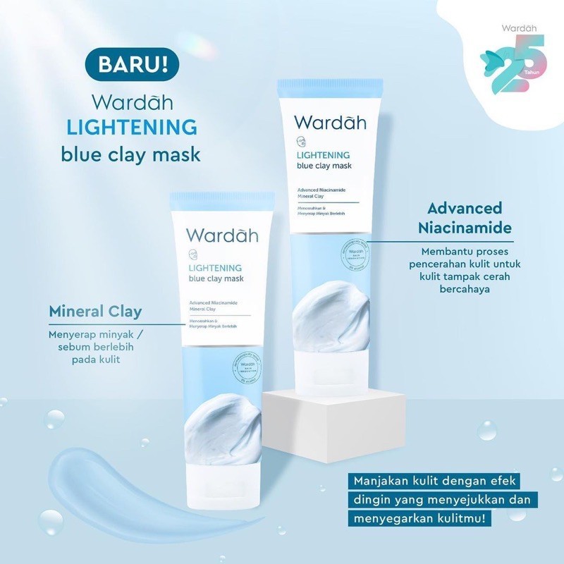 Wardah Lightening Blue Clay Mask 50gr