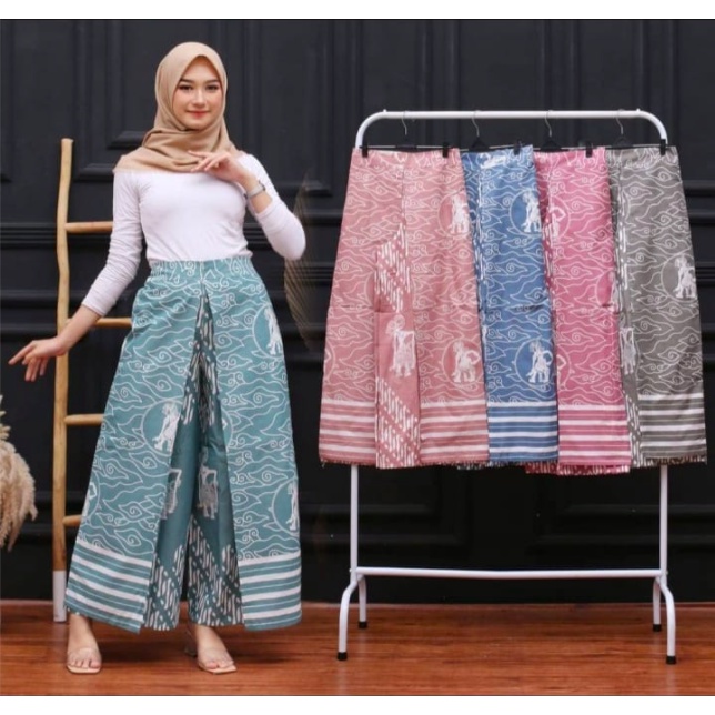 Kulot Layer Sinaran #9 Celana Batik Soft Pastel Bawahan Celana Sogan Seragam Kantor Kerja Cantik