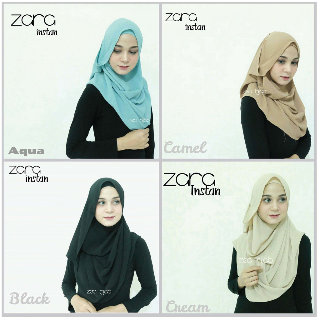 Kerudung Hijab Pashmina Instan Langsung Pakai Model Zara Shopee