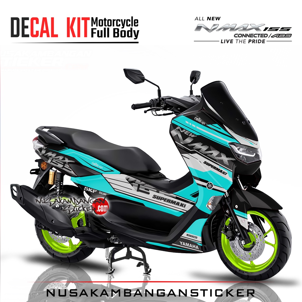 Stiker All New N Max 2020 Hitam Biru Supermaxi