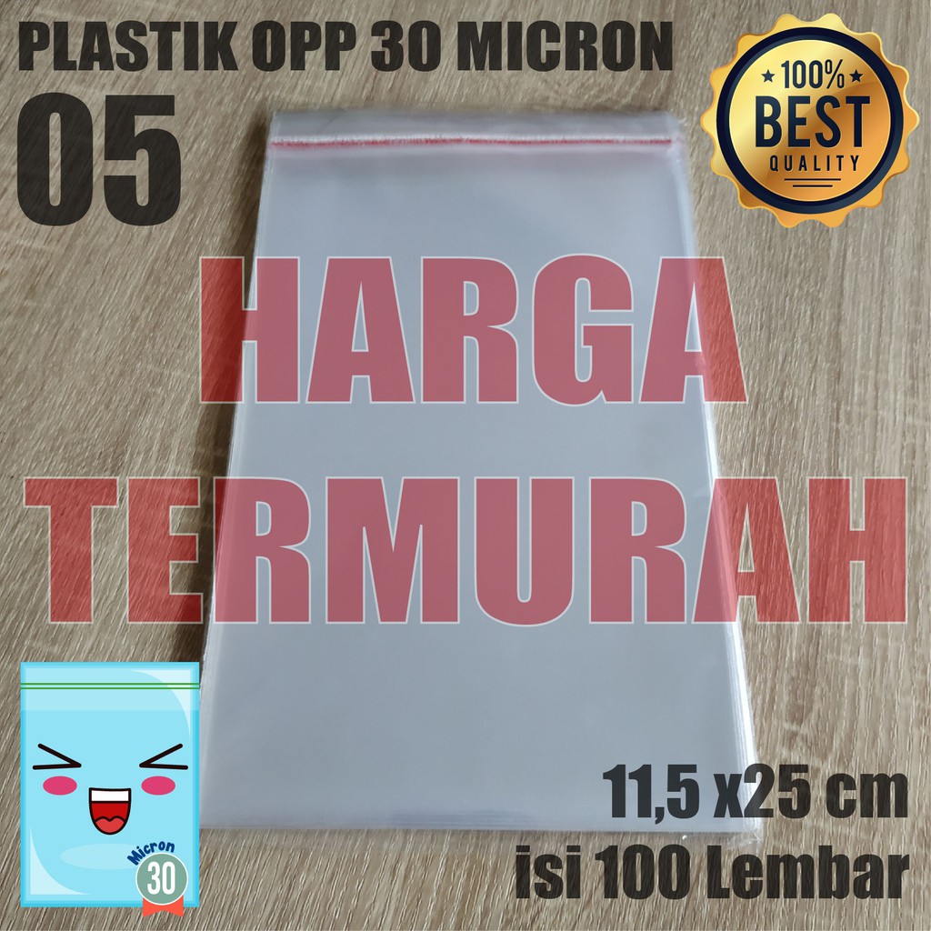 

PLASTIK OPP TEBAL 11,5 x 25 cm 30 Micron (0,5) PLASTIK KEMASAN ISI 100 PCS