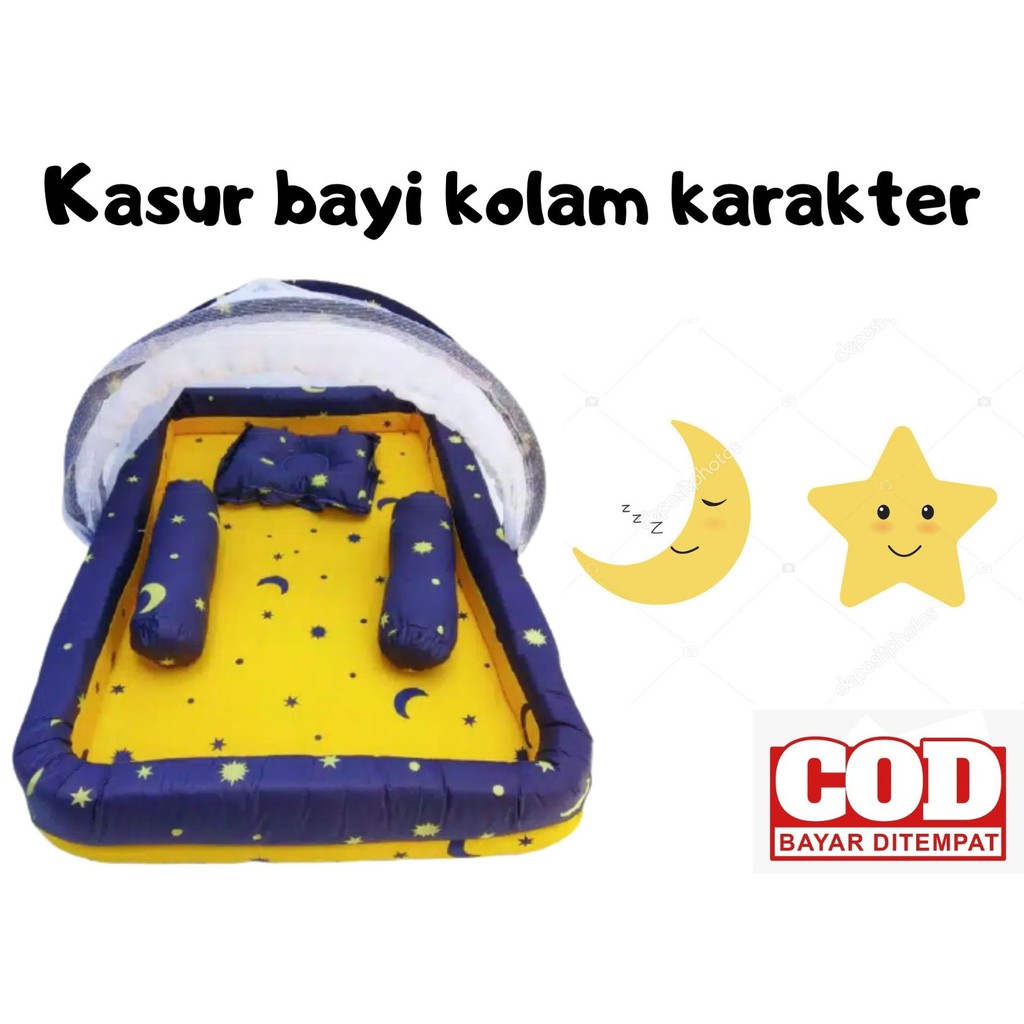 KASUR KOLAM KELAMBU KARAKTER SET BANTAL GULING TERMURAH