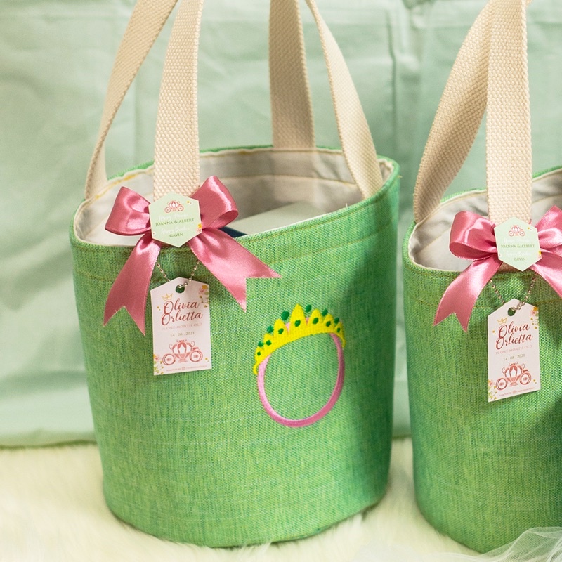 Tas Souvenir Hampers Bucket Bag - Birthday Souvenir plus bordir