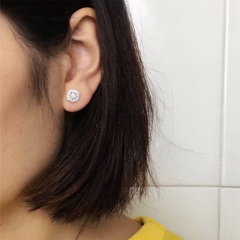 Anting Stud Hias Batu CZ Serbaguna Untuk Wanita