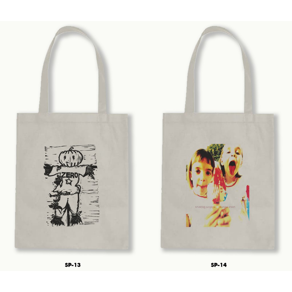 Tas Tote Bag Resleting Kanvas/Blacu  - Smashing Pumpkins .01