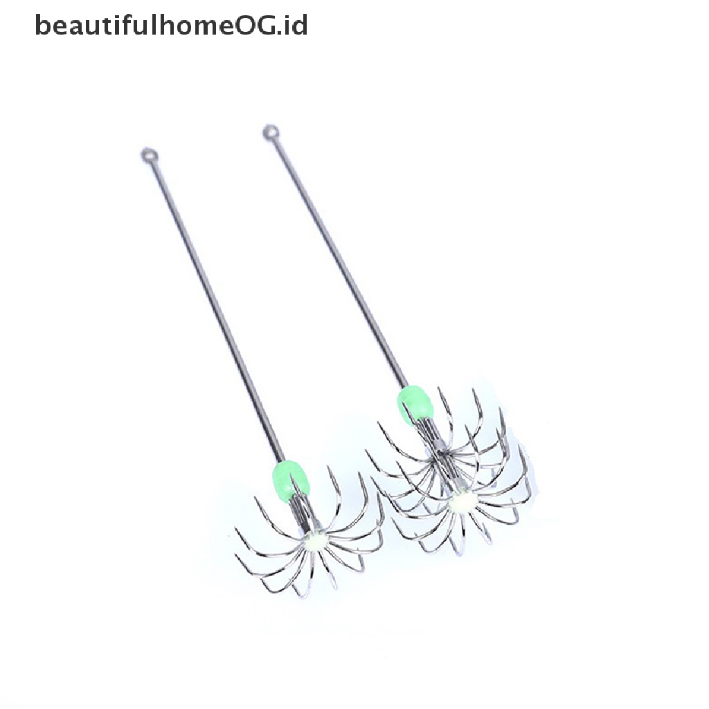 Beautifulhomeog.id / Set Kait Umpan Pancing Bentuk Gurita Bahan Stainless Steel