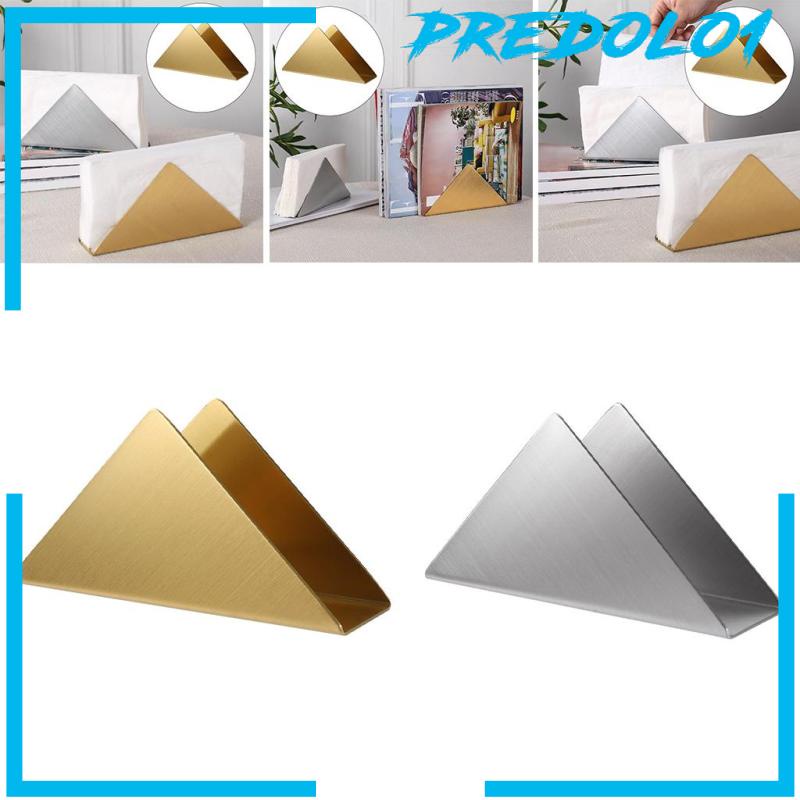 [PREDOLO1] Triangle Napkin Holder Organizer Container Paper for Car Dining Living Room Gold