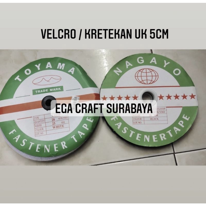 Velcro Perekat Kretekan Magic Tape Patch Label Kabel 5cm per pasang