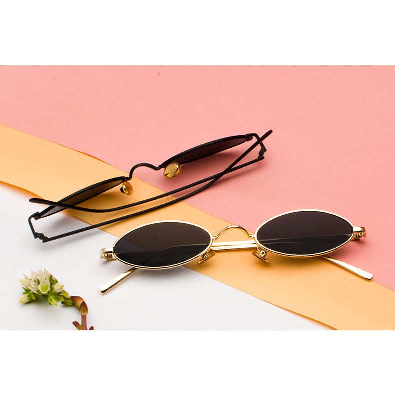 (GS) Kacamata Bentuk Oval Kecil Sunglasses Unisex