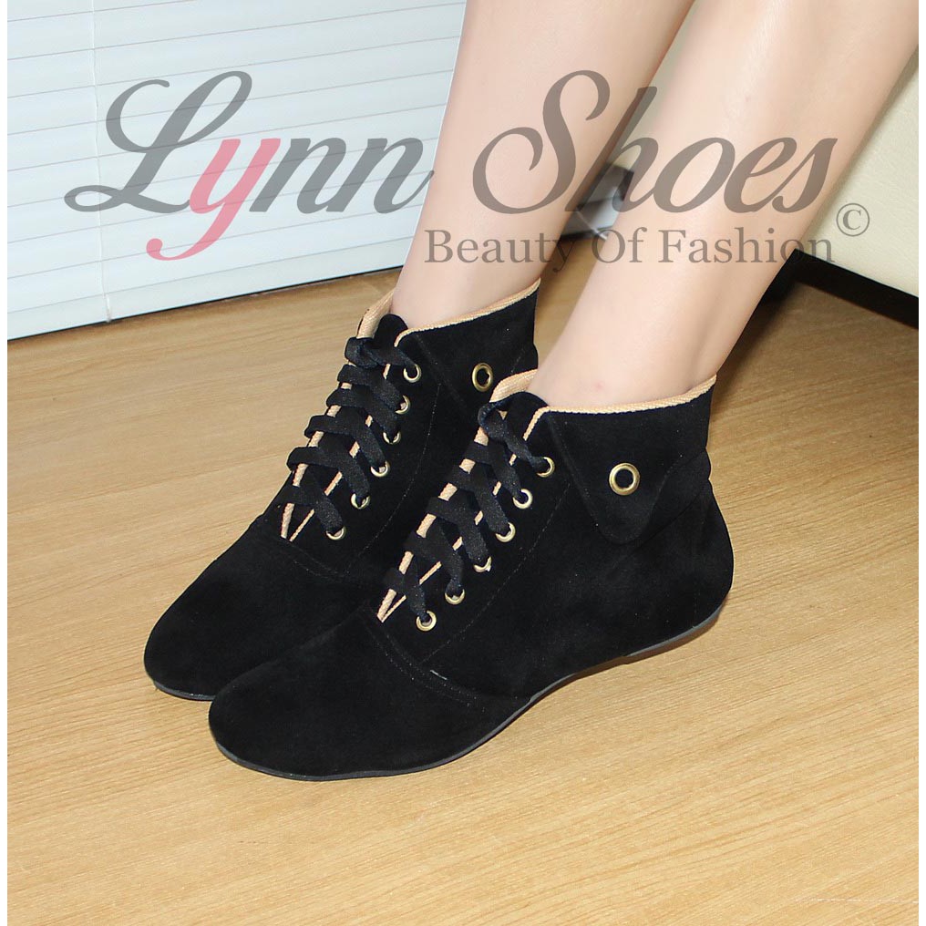 Lynn Boots Wanita BO1C - Coklat / Hitam