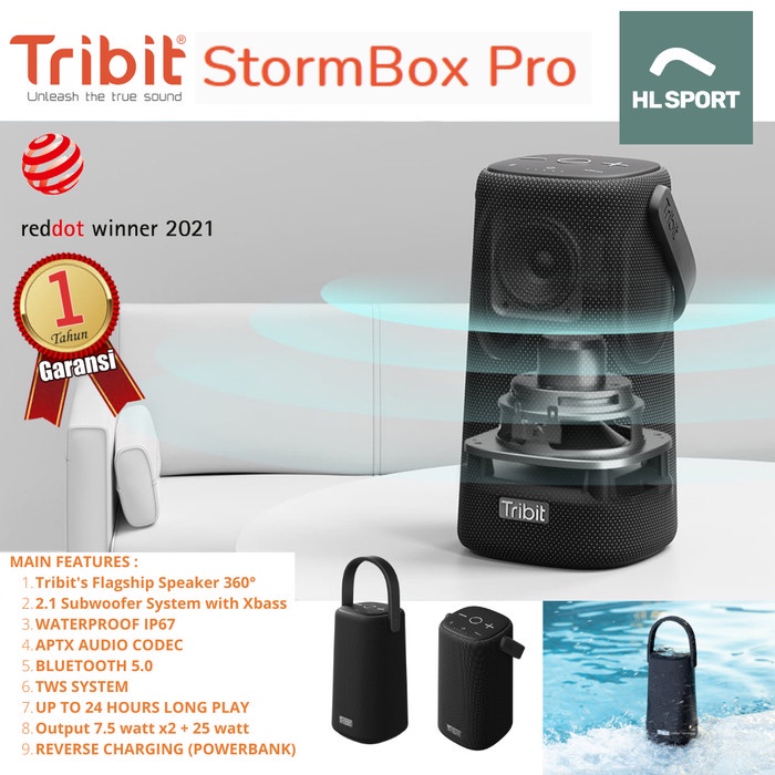 Tribit StormBox Pro 360 Bluetooth 5.0 Speaker Waterproof IP67 Original