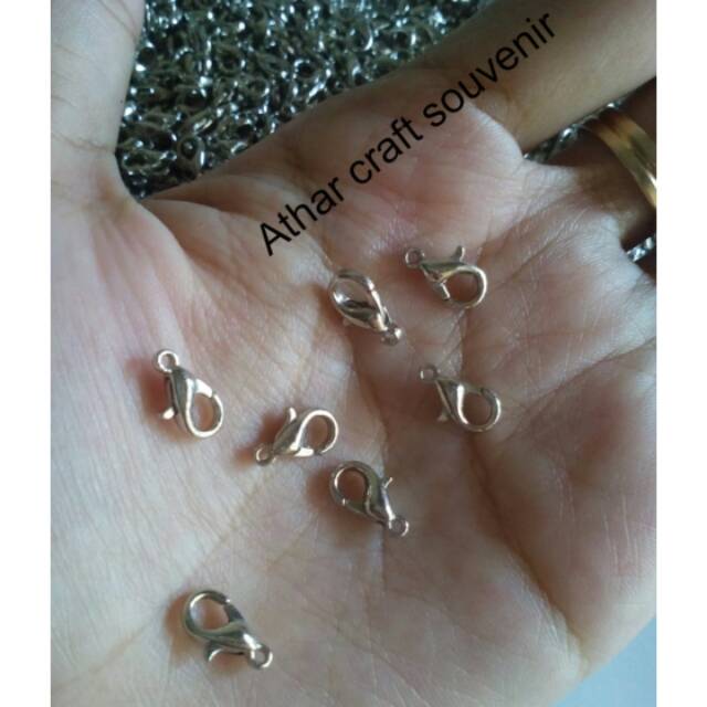 Kokot Udang 14mm  / Kokod udang Pengait Rante Kalung Dan Gelang / Pengait udang Lusinan / Pengait Ko