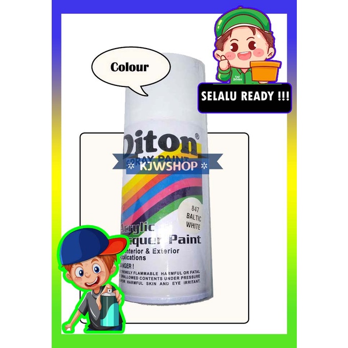 Diton Baltic White 847 Diton Cat Semprot Aerosol Paint 300cc Spray Putih Tulang Kilap Pylox Baltic W
