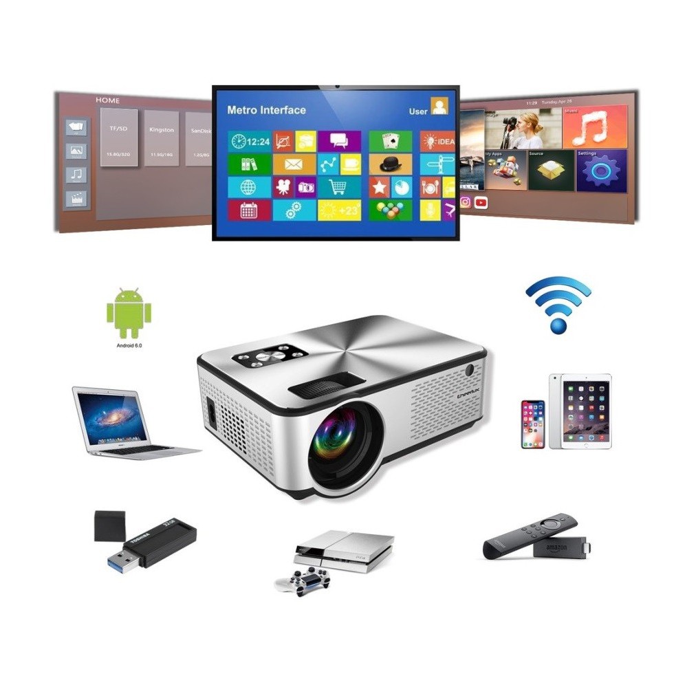 PROYEKTOR CHEERLUX C9 Android WiFi LED Mini Projector