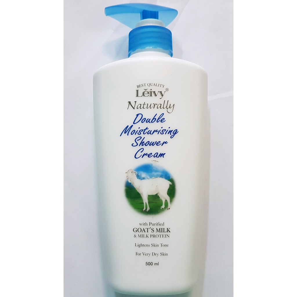 Leivy Naturally Shower Goat's 500ml Pump/ Sabun Mandi / Body Wash