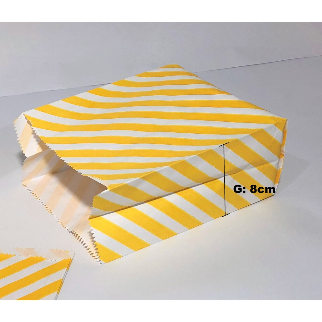 Paperbag Flat Kantong Kertas Warna Kuning  Garis L 