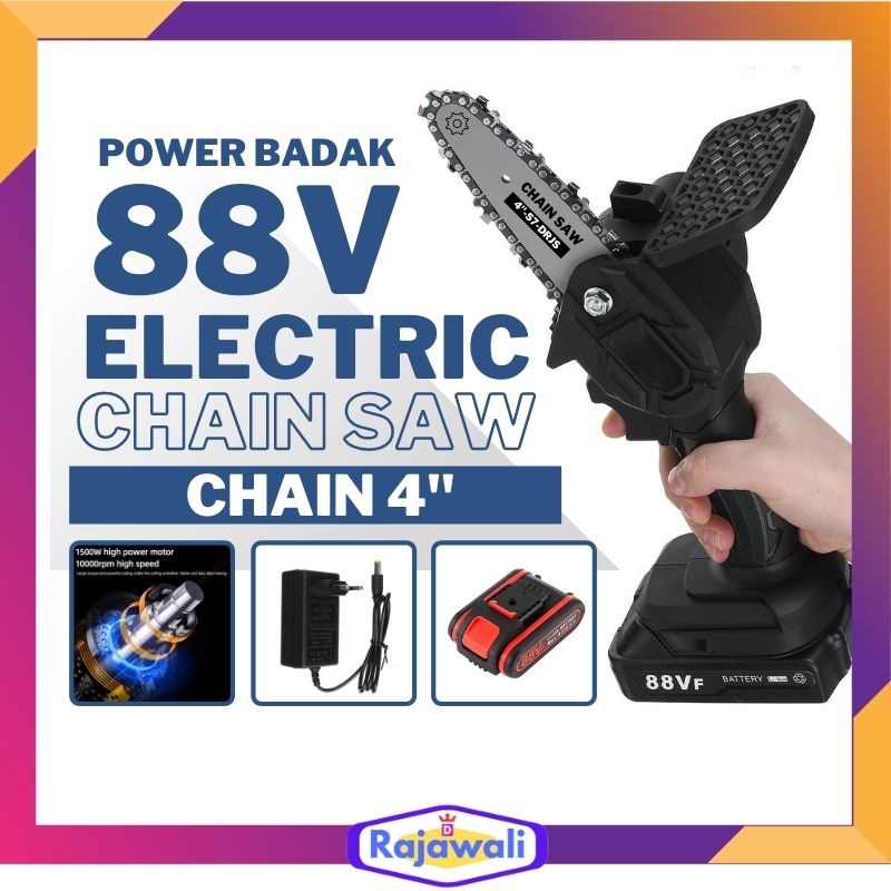 Mesin Gergaji Pohon Graji Pemotong Kayu Mini Ringan Batrai Cas Chainsaw Super Tajam Cordless Senso B
