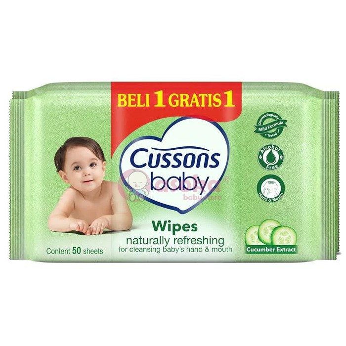 Cussons Baby Wipes 50's Naturally (BELI 1 GRATIS 1) ASOKA